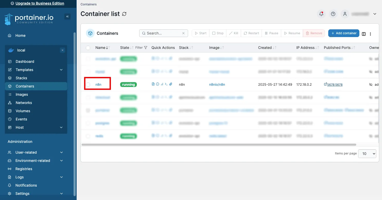 n8n Corriendo en Docker