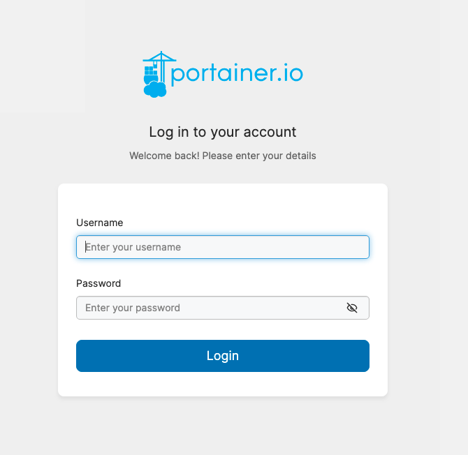 Login portainer