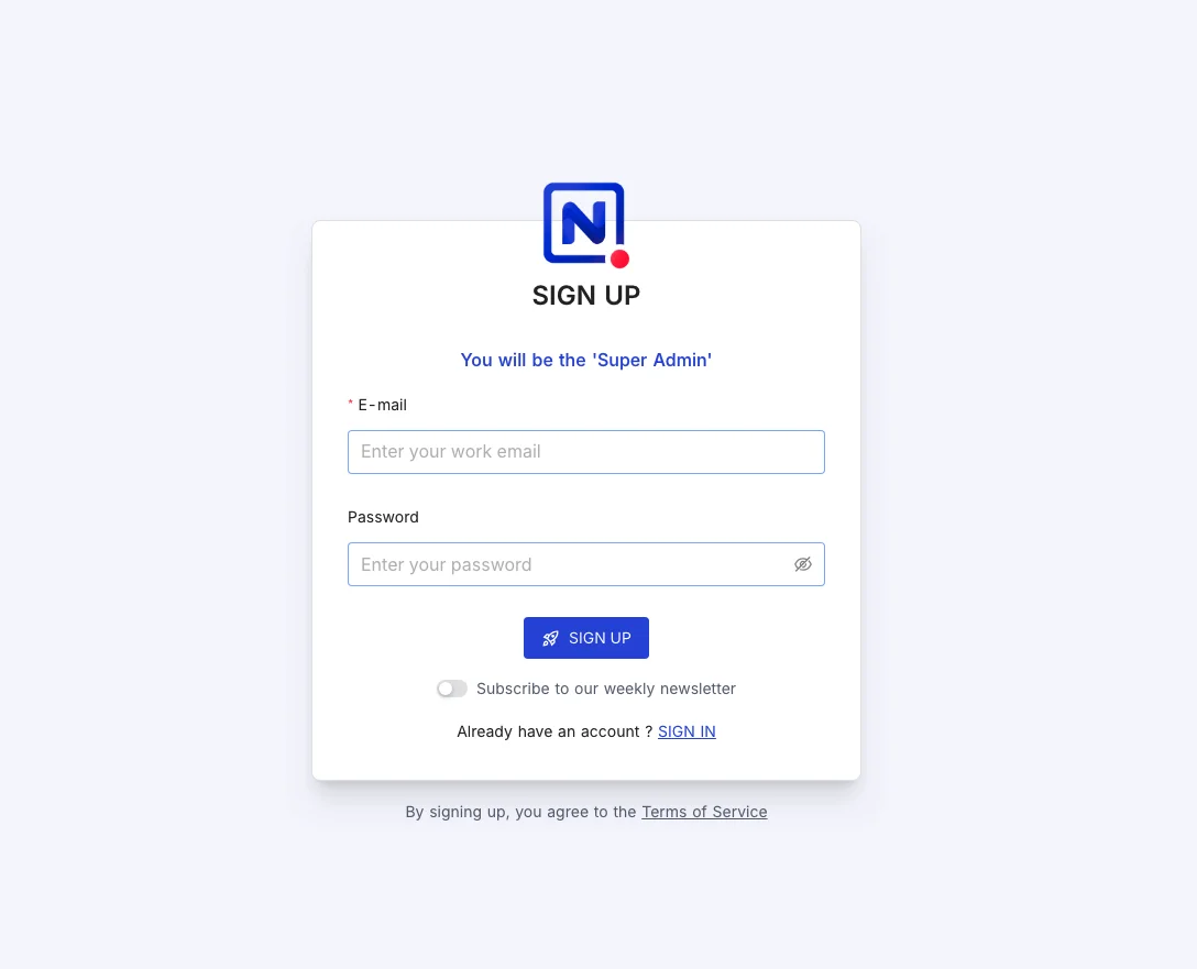 Login NocoDB